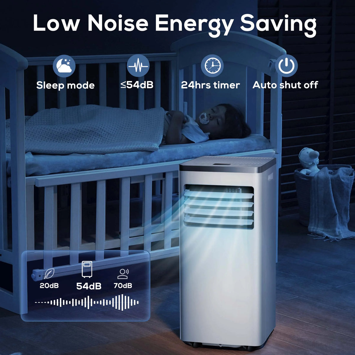 Moifoi 10000BTU  Portable Air Conditioner with Remote Control, AC Unit Covers up to 450 Sq. Ft.