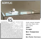 VDGPWA 32" Rectangle Waterfall Coffee Table, 0.6" Thick All Acrylic, Clear