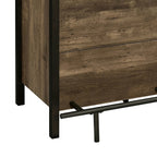 71 Inch Rectangular Home Bar Serving Unit Storage Shelves 2 Tiers Brown