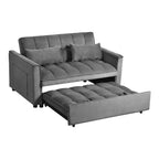 Gewnee 55'' Modern Convertible Velvet Sofa Bed with Pull-Out Twin Bed, Adjustable Backrest for Living Room, Office (Dark Gray)