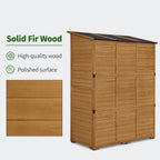 MCombo Large Outdoor Storage Shed with 6 Shelves, Outside Tool Wooden Storage Cabinet, 1738