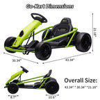 Kojooin Go Kart for Kids,24V Battery 300WX2 Motors Pedal On Foot Go Cart,8MPH High Speed Drifting Car with Slow Start Function,Rose red