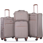 Travelhouse 4 Piece Luggage Set Softside Expandable Lightweight Suitcase with Double Spinner Wheels.(Black)