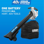 HART 40V Cordless Leaf Vacuum Kit, (1) 4.0Ah Lithium-Ion Battery