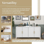 Black Accent Cabinet, Atumon Storage Cabinet Furniture, Modern Buffet Sideboard, Wooden Accent Cabinet with 3 Doors, Accent Storage Cabinet for Entryway Hallway Living Room, 48"L x 17.7"W x 31.9"H