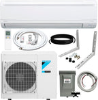 Daikin 15,000 Btu 20 SEER2 LV Series Ductless Mini-Split Wall Mount Heat Pump Air Conditioner with 15' Installation Kit, Wall Bracket, 1/2 Electric Whip, 30A Fuse -230V