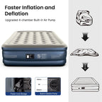 Premium Queen Size Air Mattress 18" Elevated Airbed with Built-in Pump Camping