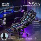 JONPONY Big and Tall 500LBS Gaming Chair, Ergonomic Design, Gamer Chair PU Leather with Footrest and Lumbar Support, High Back Office Chair Support 8 Hours Long Sitting,Red Computer Chair,Red
