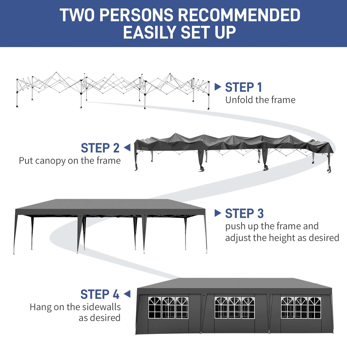 Ktaxon 10'X30'  Pop up Wedding Party Tent Foldable Gazebo W/8 Sidewalls Canopy White