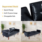 Sofa Bed, Convertible Memory Foam Futon Couch, Adjustable Sleeper Sofa Bed for Living Room, Gray