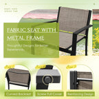 LACOO 4 Pieces Outdoor Furniture Set Patio Textilene Steel Conversation Set with Loveseat Tea Table for Lawn and Balcony, Black