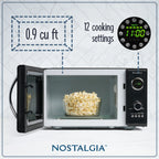 Nostalgia Retro Microwave for Countertop 0.9 cu ft Vintage Microwave, Ivory