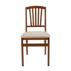 Mission Fusion Folding Chair (Set of 2)- Blush Fabric and Fruitwood