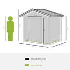 Outsunny 7' x 4' Metal Storage Shed Organizer, Garden Tool House with 4 Vents and 2 Sliding Doors for Backyard, Patio, Garage, Lawn, Dark Gray
