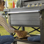 Keter Outdoor Patio Cooler Ice Chest Insulated Beverage Bar Cart, Gray