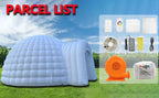 SAYOK 16.4ft Inflatable Igloo Dome Tent with LED Lgith Protable White Nightclub Tent for Party Wedding Event