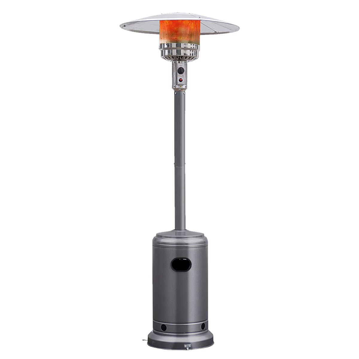 Costway 50000 BTU Propane Patio Heater Standing Steel with Wheels Grey