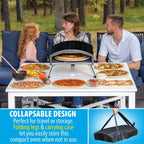 Deco Chef Outdoor Gas Pizza Oven, Portable Collapsable Design, Hassle-Free Self-Rotating Baking Stone, Black