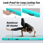 WARMOUNTS Tumbling Mat, 10 ft Inflatable Air Gymnastics Training Mats w/ Electric Pump, 4'' Thick Tumble Track for Home, Gym, Cheerleading, Water, Outdoor