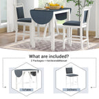 Harper & Bright Designs 3 Piece Wood Folding Dining Table Set Drop Leaf Table with 2 Padded Counter Height Dining Chairs for Small Place, Brown