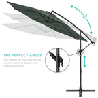 Best Choice Products 10ft Offset Hanging Outdoor Market Patio Umbrella w/ Easy Tilt Adjustment - Tan