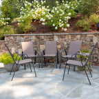 Flash Furniture 5 Pack Brazos Series Brown Outdoor Stack Chair with Flex Comfort Material and Metal Frame
