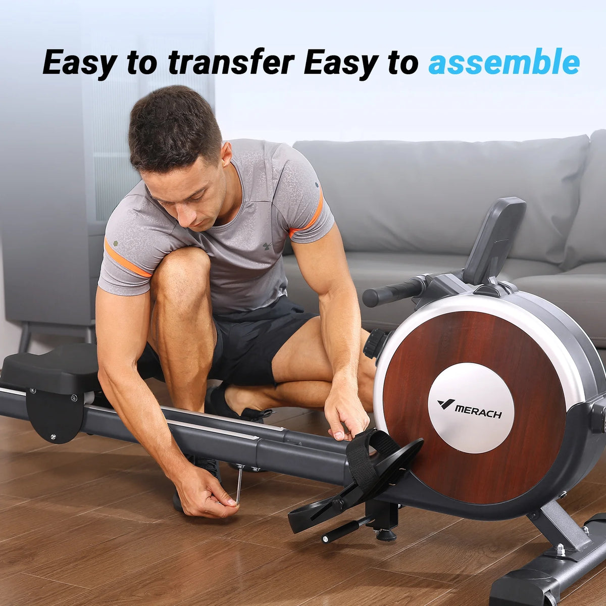 MERACH Magnetic Rowing Machine 350lbs Weight Capacity, 16 Levels of Quiet Resistance, Bluetooth Rowing Machine for Home Workout