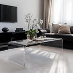 VDGPWA 32" Rectangle Waterfall Coffee Table, 0.6" Thick All Acrylic, Clear