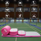 Gymnastics Mat Set 10FT Inflatable Tumbling Mat, 39*24 inch Air Roller Gymnastics Barrel and 3 Air Block with 800W Air Pump for Training Cheerleading Home Use Yoga and Water Use