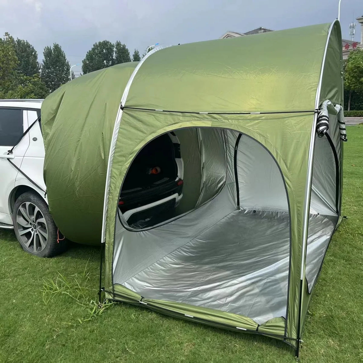Outdoor Portable SUV Camping Tent Car Arch Rear Camping Bike Tent with Three Doors for 2 Persons