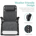 Best Choice Products Oversized Zero Gravity Chair, Folding Recliner w/ Removable Cushion, Side Tray - Fossil Gray