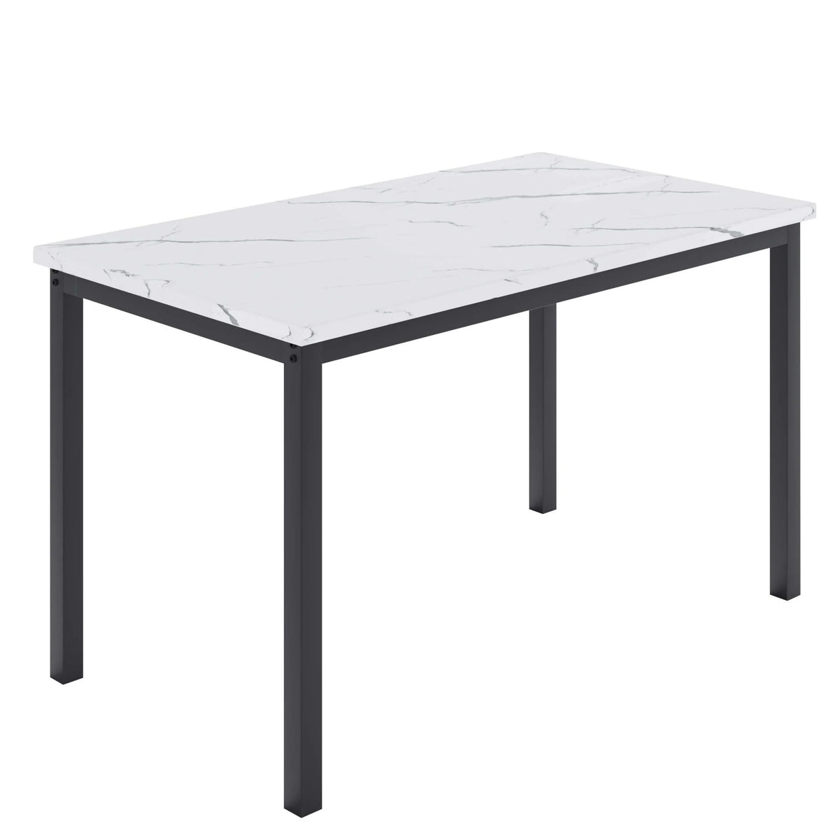 5 Piece Dining Room Table Set, Modern Dining Table Sets with Gray Velvet Upholstered Chairs for 4, Faux Marble Pattern Rectangle Kitchen Table Set for Bar Living Room Breakfast Nook Small Space