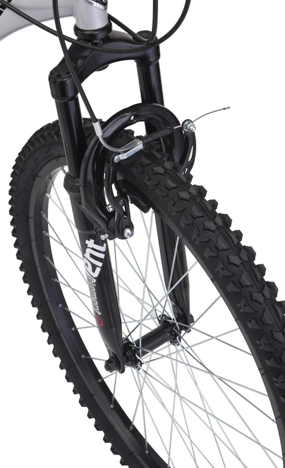 Mongoose Ledge 2.1 Mountain Bike. 24-inch wheels. 21 speeds. boys frame. Silver/Red