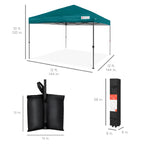 Best Choice Products 12x12ft Easy Setup Pop Up Canopy w/ 1-Button Setup, Wheeled Case, 4 Weight Bags - Navy Blue