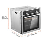 KFFKFF Single Wall Oven, 24" Electric Oven for Built-in Installation, Offers 9 Cooking Modes, 2.68 Cu.Ft Capacity, Includes Timer, 2800W Power