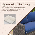 AECOJOY 7 Piece Patio Furniture Set PE Rattan Outdoor Dining Set Sectional Sofa Couch with Table Patio Conversation Set in Gray