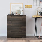 Homfa 4 Large Drawers Dresser, Modern Wood Chest of Drawers for Bedroom Hallway Living Room, White