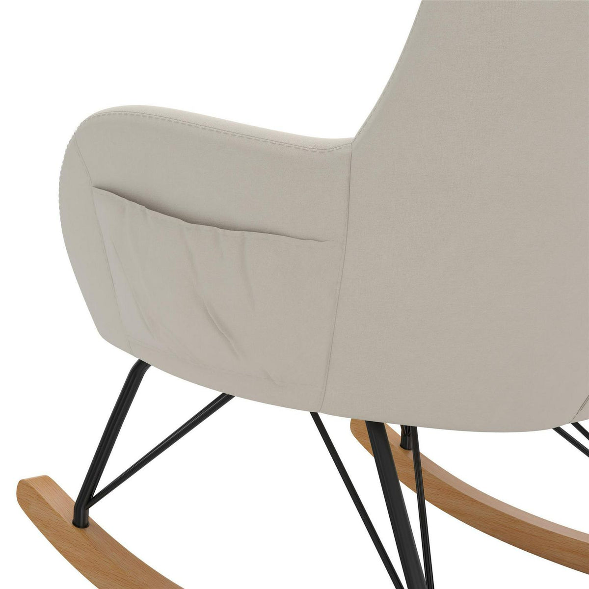 Baby Relax Robbie Rocker with Storage Pockets. Beige Linen