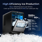 Simzlife Crescent Ice Makers Countertop, 35.9Lbs/24H, 16Pcs in 12Mins, Auto Deep Cleaning, Timer, Portable Crescent Ice Maker Countertop with Crystal-Clear Ice Cubes for Home/Office/Party