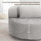 Fumahaus Upholstered Swivel Accent Chair, Oversized Comfy Round Sofa Chair with Two Pillows, Leisure Sofa Chair for Living Room Bedroom, Beige