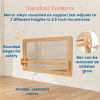 ECR4Kids Wall-Mounted Coordination Mirror, Natural