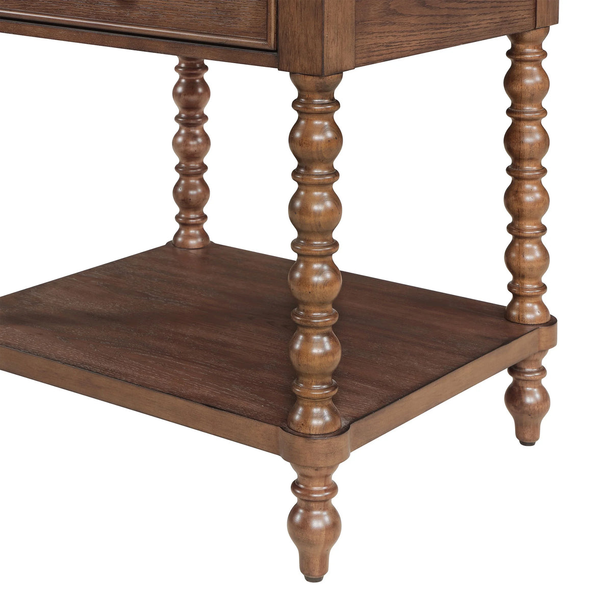 Pioneer Woman Harper Spindle Nightstand with USB Charging Ports, Adults and Teens, White Finish