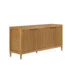 My Texas House Linden Fluted Buffet Cabinet Sideboard with Adjustable Shelves, Warm Brown