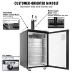 KFFKFF Draft Beer Dispenser Beer Kegerator Full Size Keg Refrigerator Dual Tap