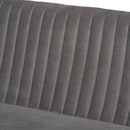Baxton Studio Alvis Mid-Century Modern Grey Velvet Upholstered Back 2-Piece Dining Corner Bench