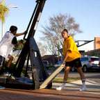 Spalding the Beast 7.5ft - 10ft Adjustable Height 60" Glass Portable Basketball System (Adult)