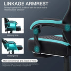 Hoffree Gaming Chair with Massage Fabric Office Chair with footrest for Adults, Ergonomic Gamer Chair with Headrest and Lumbar Support for Office Gaming, 440 LBS