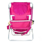 Ostrich Deluxe 3N1 Lightweight Outdoor Beach Lounge Chair w/Footrest, Pink