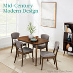 Best Choice Products 5-Piece Compact Wooden Mid-Century Modern Dining Set w/ 4 Chairs, Padded Seat & Back - Walnut/Cream