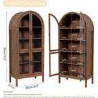 Fiogmub Tall Arched Storage Display Cabinet, Arched Pantry Cabinet with Doors, Acrylic Glass Doors
